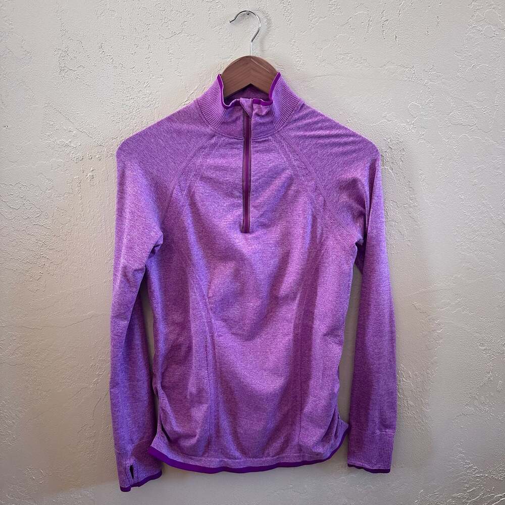 Athleta Fast Track Half Zip Purple Long Sleeve Pullover